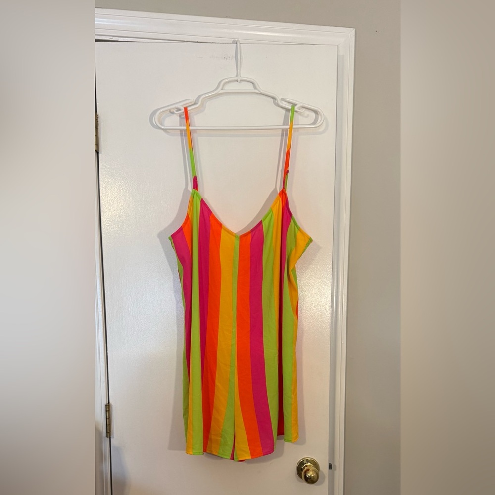 Show Me Your MuMu Neon Striped Women’s One Piece Romper